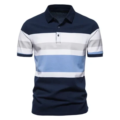 Classic Striped Gold Polo Shirt