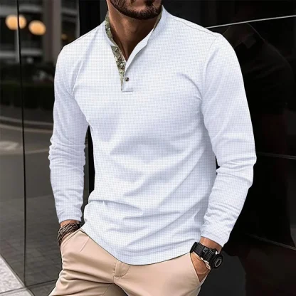 Elegant Stand-Up Collar Golf Polo - Image 3