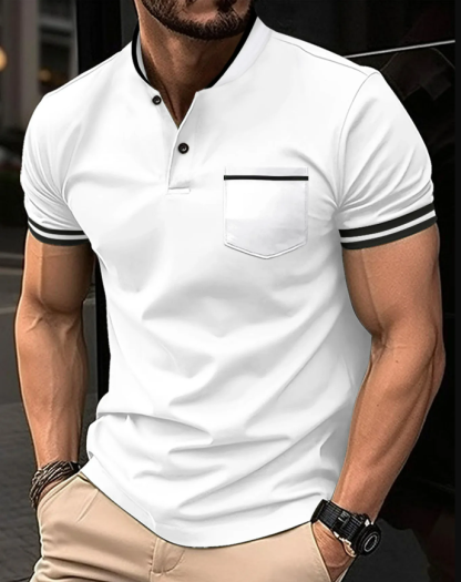 Stand Collar Pocket Golf Polo - Image 2