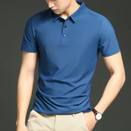 Slim Fit Solid Color Golf Polo - Image 2