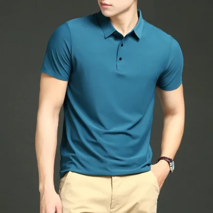 Slim Fit Solid Color Golf Polo - Image 3