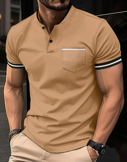 Stand Collar Pocket Golf Polo - Image 4