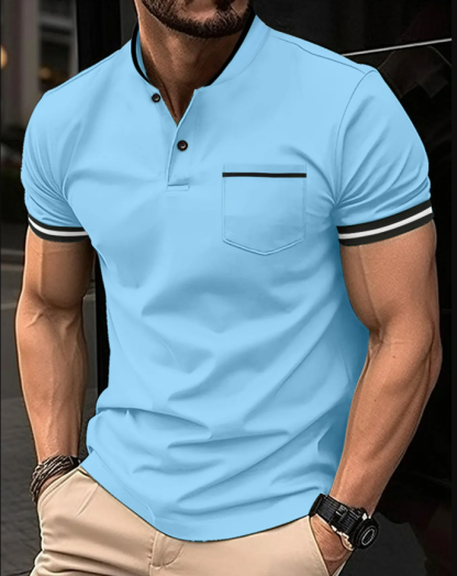 Stand Collar Pocket Golf Polo - Image 5