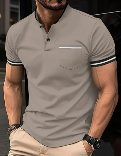 Stand Collar Pocket Golf Polo - Image 7