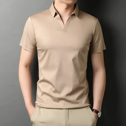 Casual Solid Color Golf Polo Shirt - Image 2