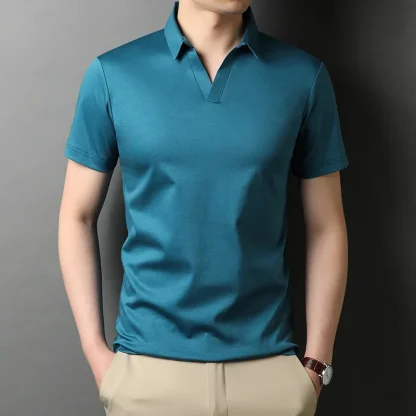 Casual Solid Color Golf Polo Shirt - Image 3