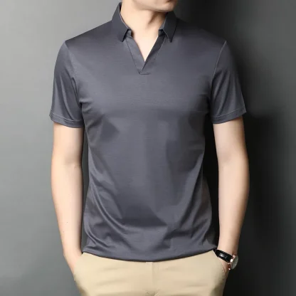 Casual Solid Color Golf Polo Shirt - Image 4