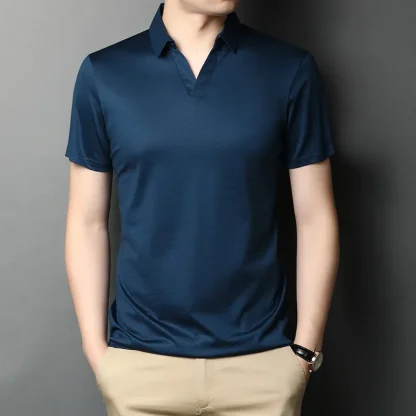 Casual Solid Color Golf Polo Shirt - Image 5
