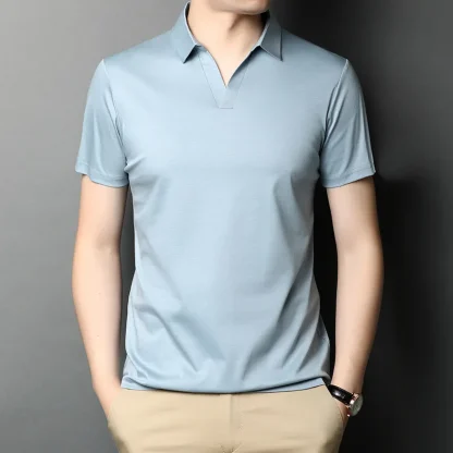 Casual Solid Color Golf Polo Shirt - Image 6