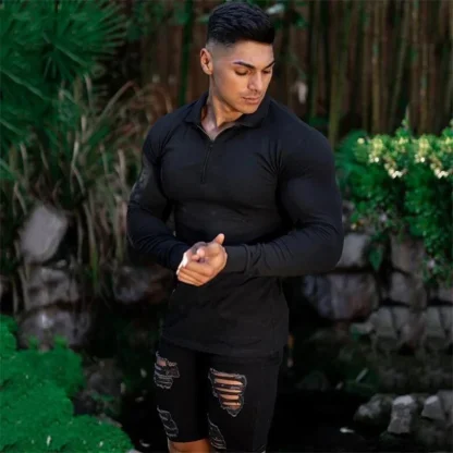 Long Sleeve Slim Fit Golf Polo - Image 4