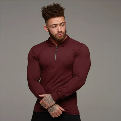 Fitted Long Sleeve Golf Polo Shirt - Image 6