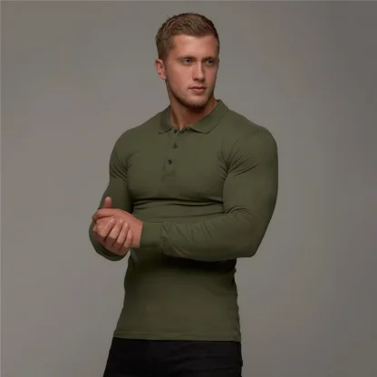 Breathable Long Sleeve Golf Polo - Image 2