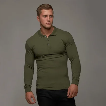 Breathable Long Sleeve Golf Polo - Image 3