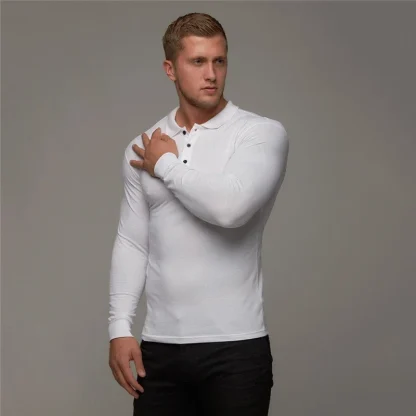 Breathable Long Sleeve Golf Polo - Image 5