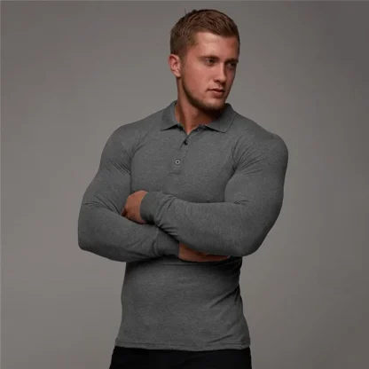 Breathable Long Sleeve Golf Polo - Image 6