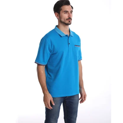 Striped Pocket Golf Polo Shirt - Image 3