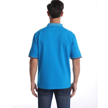 Striped Pocket Golf Polo Shirt - Image 4