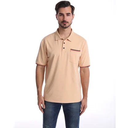 Striped Pocket Golf Polo Shirt - Image 5