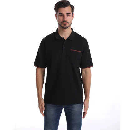 Striped Pocket Golf Polo Shirt