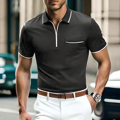 Golf Polo Shirt with Front Pocket - Image 3