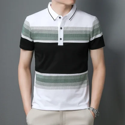 Splicing Short Sleeve Golf Polo Shirt - Image 2
