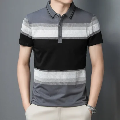Splicing Short Sleeve Golf Polo Shirt - Image 4