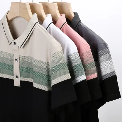 Splicing Short Sleeve Golf Polo Shirt - Image 5