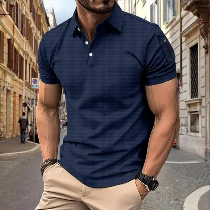 Arm Zipper Golf Polo Shirt - Image 3