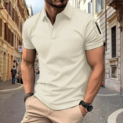 Arm Zipper Golf Polo Shirt - Image 4