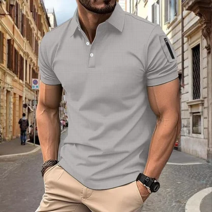Arm Zipper Golf Polo Shirt - Image 5
