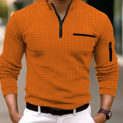 Stand Collar Zipper Golf Polo - Image 4