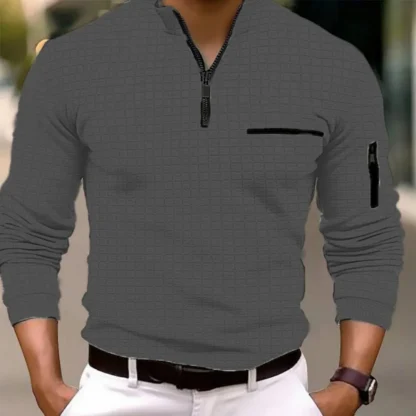 Stand Collar Zipper Golf Polo - Image 5