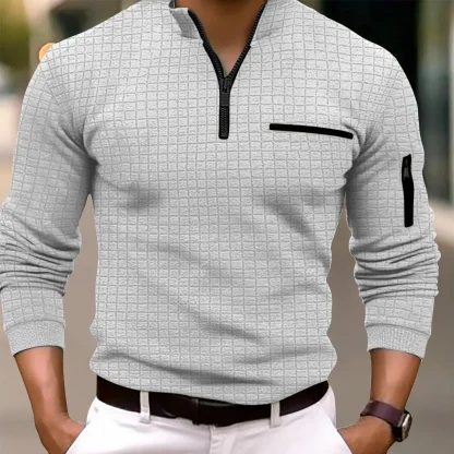 Stand Collar Zipper Golf Polo