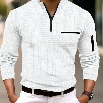 Stand Collar Zipper Golf Polo - Image 6