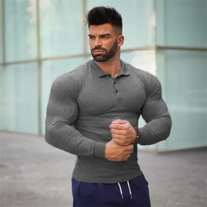 Long Sleeved Fit Golf Polo Shirt - Image 2