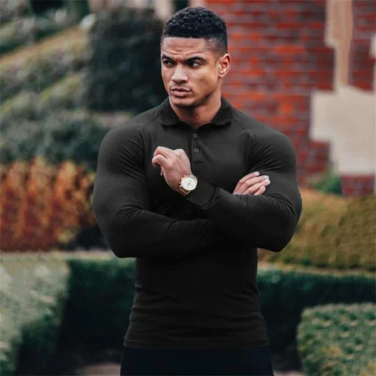 Long Sleeved Fit Golf Polo Shirt - Image 3