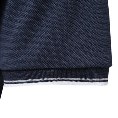Solid Color V-Neck Golf Polo Shirt - Image 5