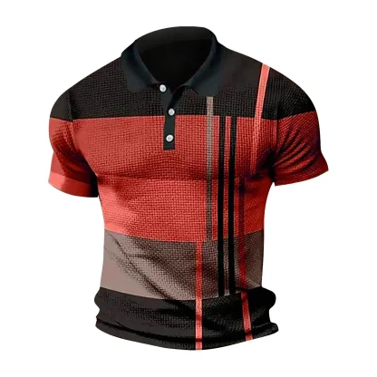 Business Striped Golf Polo Shirt - Image 3