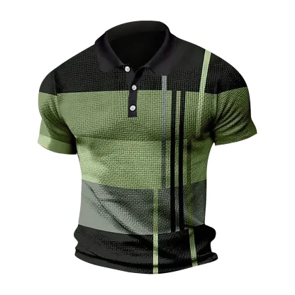 Business Striped Golf Polo Shirt - Image 4