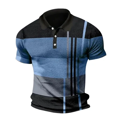 Business Striped Golf Polo Shirt