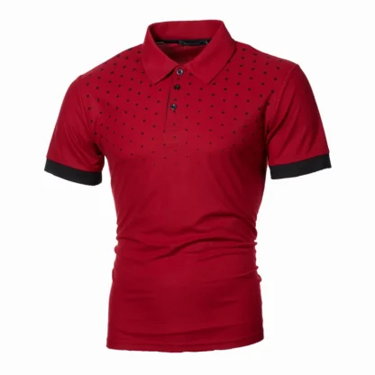 Short Sleeve Splicing Golf Polo - Image 4