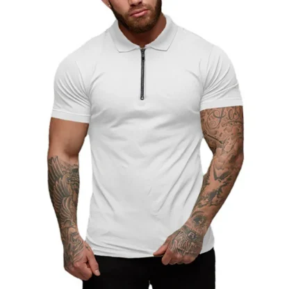 Slim Fit Zipper Sports Golf Polo - Image 5