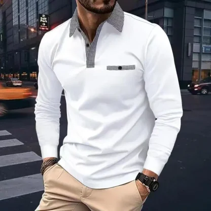 Buttoned Long Sleeve Golf Polo - Image 2