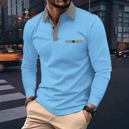 Buttoned Long Sleeve Golf Polo - Image 4