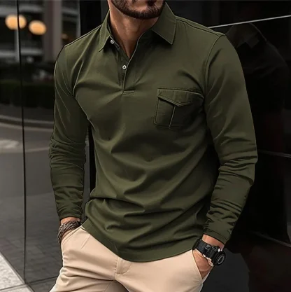 Casual Long-Sleeved Golf Polo - Image 3