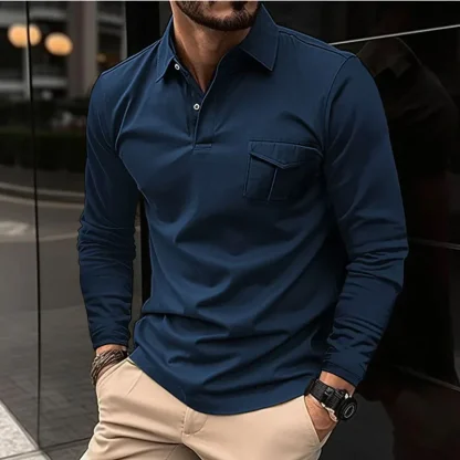 Casual Long-Sleeved Golf Polo - Image 5