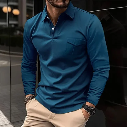 Casual Long-Sleeved Golf Polo - Image 6