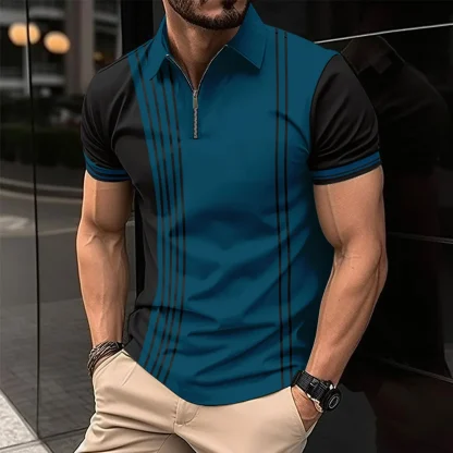 Classic Comfort Zip Lapel Golf Polo - Image 2