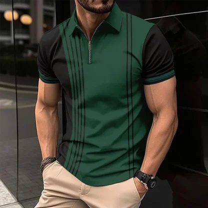 Classic Comfort Zip Lapel Golf Polo