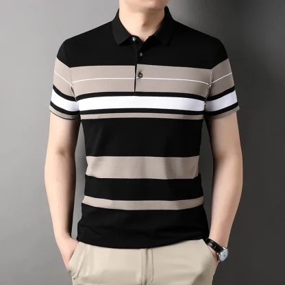 Short Sleeve Striped Golf Polo